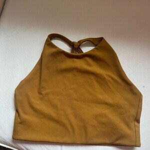 girlfriend collective High Neck Sports Bra in Mustard